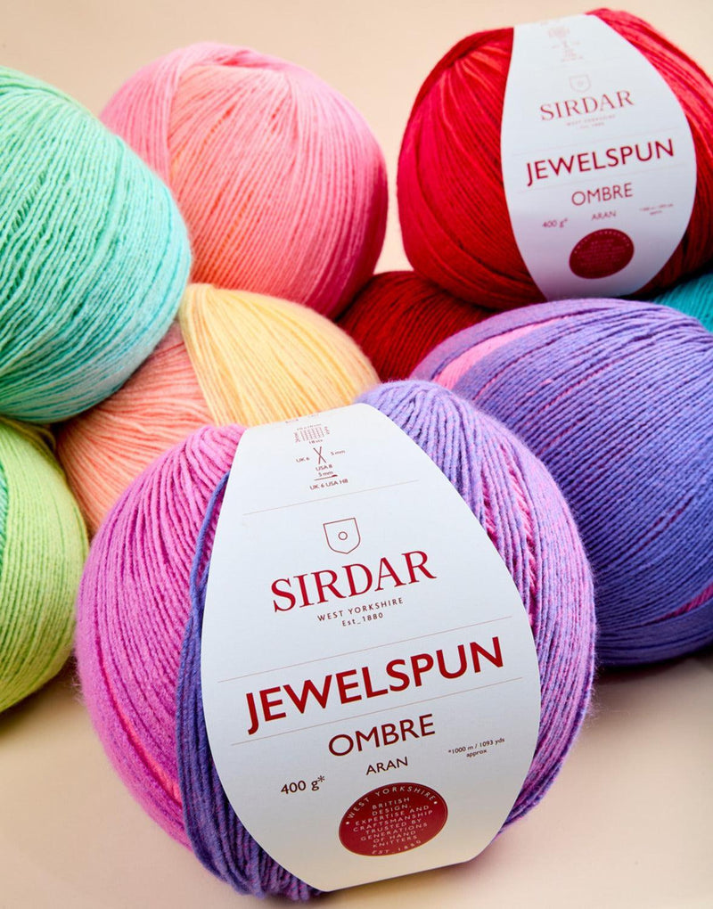 Sirdar Jewelspun Ombre Aran Yarn 400g - Rainbow Glow
