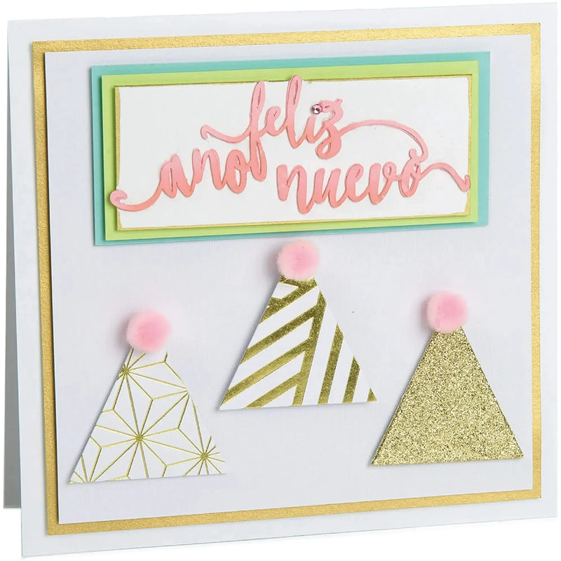 Sizzix Thinlits Die - Feliz A‚Äö√†√∂¬¨¬±o Nuevo (Happy New Year)*