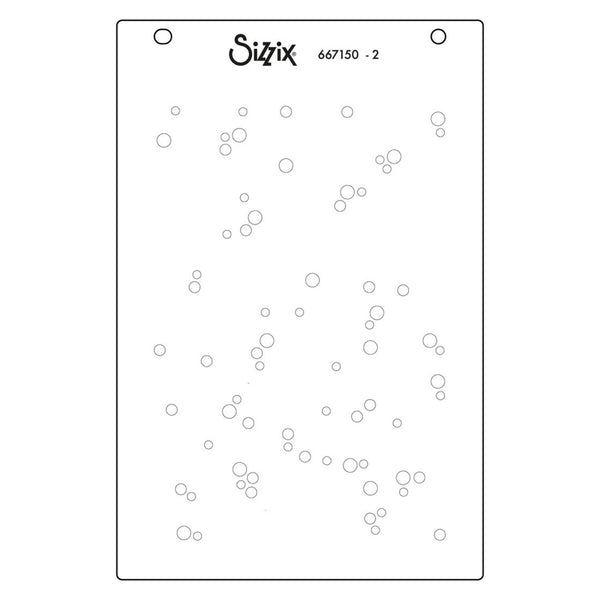 Sizzix die cut template with circular shapes on a white background
