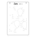 Sizzix die cut template with balloon shapes on a white background