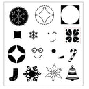 Collection of black geometric and abstract shapes on a white background