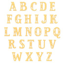 Alphabet letters from A to Z in yellow on a white background