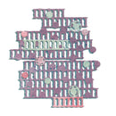 An abstract decorative wall art piece featuring a geometric, tiered castle-like structure with arches and circular accents in pink, purple, mint green, and teal on a white background.