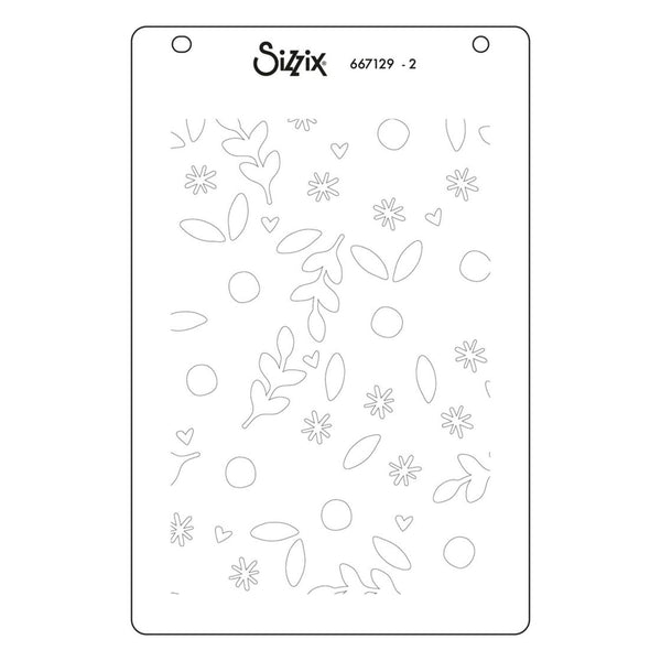 Sizzix die cut template with various shapes on a white background