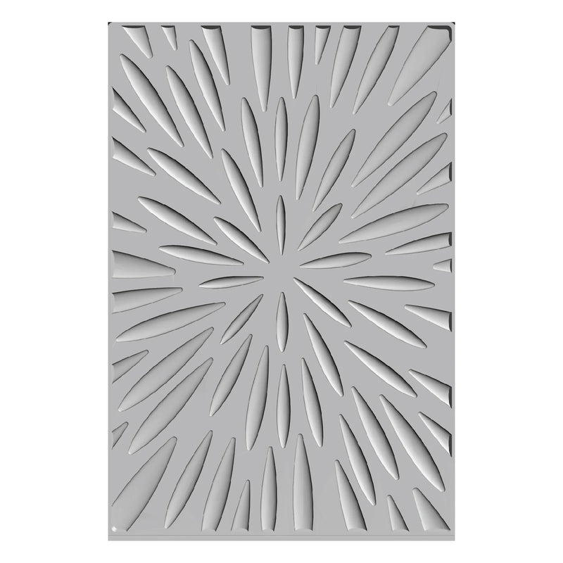 Sizzix 3-D Textured Impressions Embossing Folder w/A6 Stencil By Stacey Park - Burst of Bright