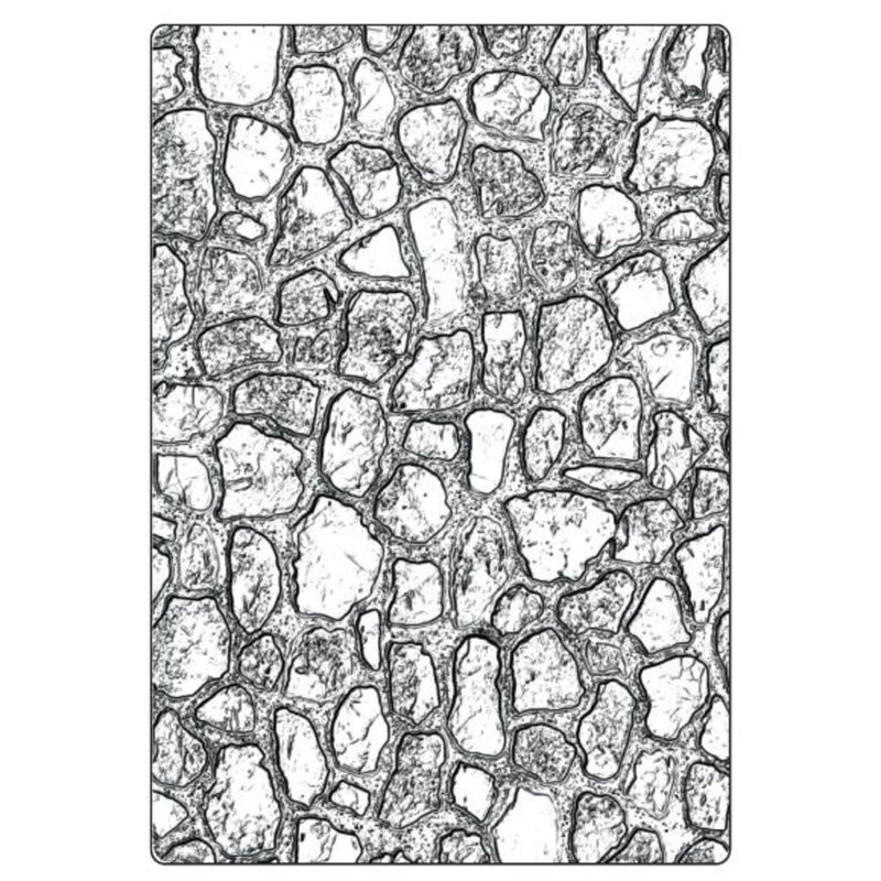 Sizzix 3D Texture Fades A5 Embossing Folder By Tim Holtz - Cobblestone