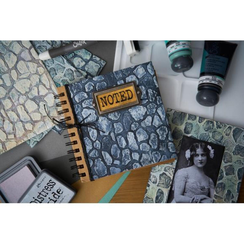 Sizzix 3D Texture Fades A5 Embossing Folder By Tim Holtz - Cobblestone