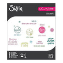 Sizzix stamp set with Christmas-themed designs on a white background