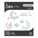 Sizzix Willow Wolfe Stamps set with floral and butterfly designs on a white background