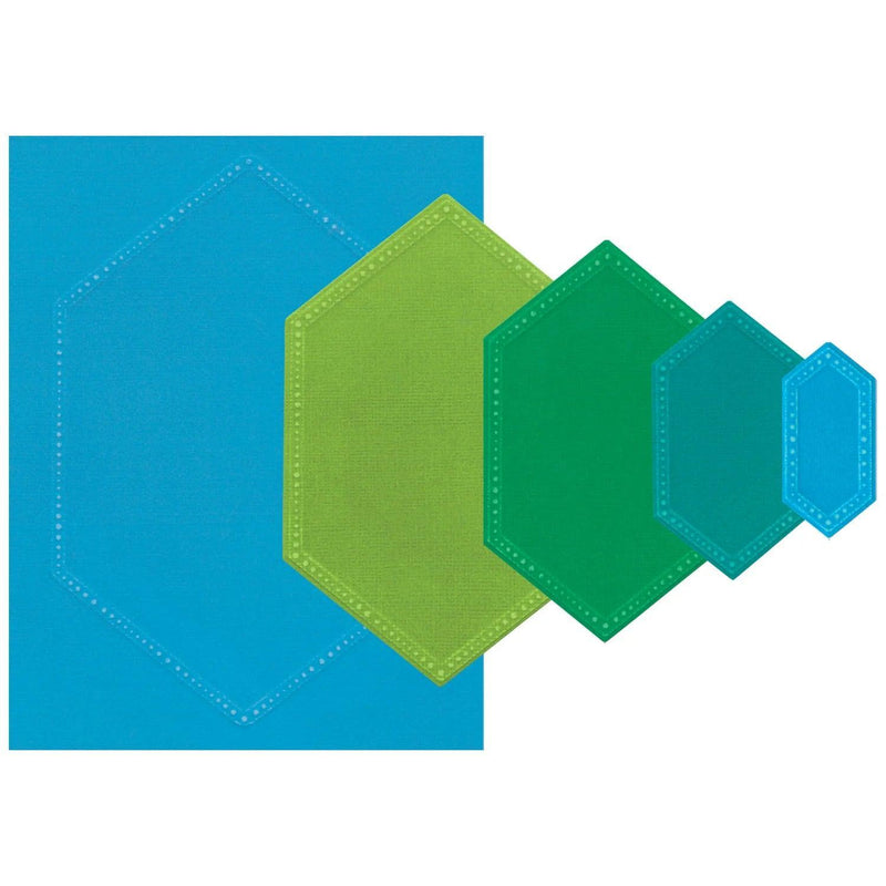 Sizzix Framelits Die Set By Stacey Park 10/Pkg - Fanciful Framelits Reversed, Belinda Stitched Hexagons