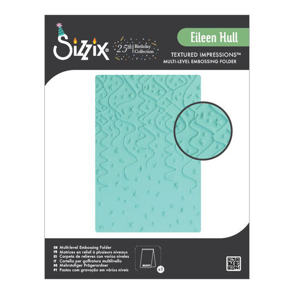 Sizzix textured impressions embossing folder with Eileen Hull branding on packaging