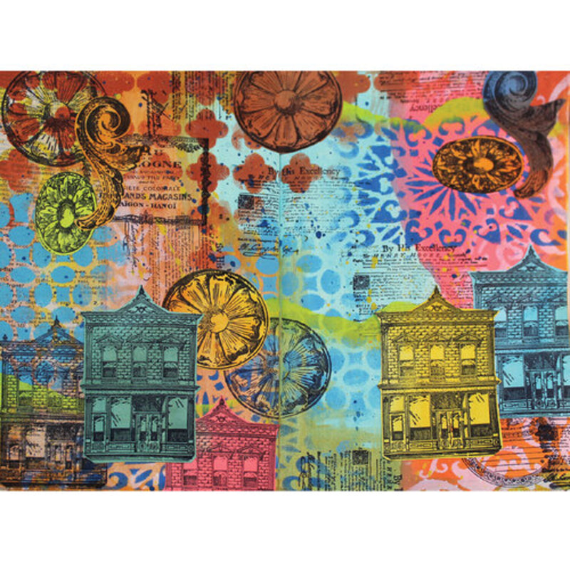 Sizzix Studio A5 Clear Stamp and Stencil Set By Mark Montano - Build It