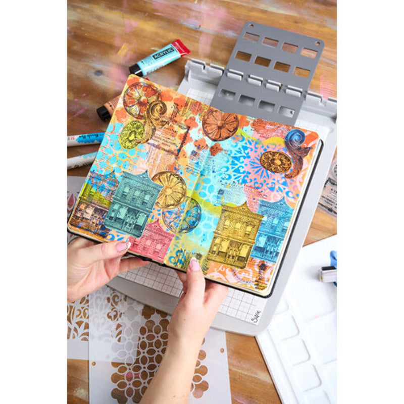 Sizzix Studio A5 Clear Stamp and Stencil Set By Mark Montano - Build It
