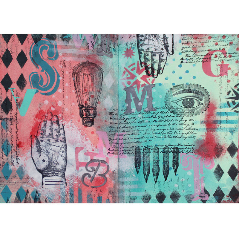 Sizzix Studio A5 Clear Stamp and Stencil Set By Mark Montano - My Favorite Things