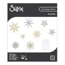 Sizzix stamp set with snowflake designs on a white background