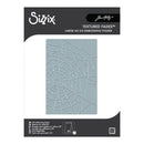 Sizix Textured Fades Large A5 2-D Embossing Folder by Jim Hardy, featuring a spiderweb design on a gray backing card with a white and dark gray layout.