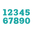 Teal numbers 1 to 0 on a white background