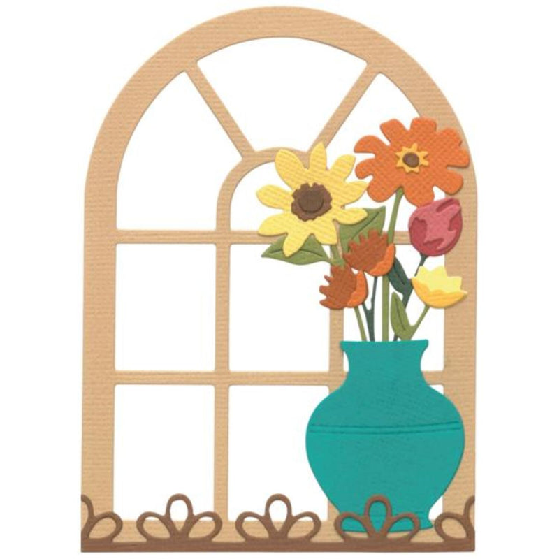 Sizzix Thinlits Die Set By Eileen Hull 13/Pkg - Windowsill Flowers and Vase