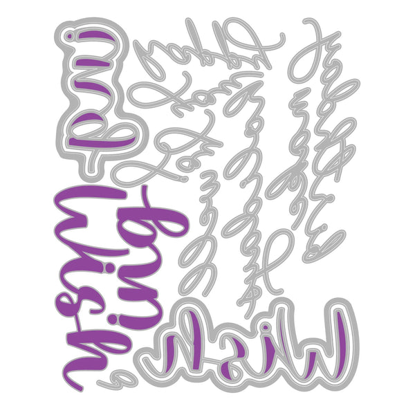 Sizzix Thinlits Die Set By Stacey Park 14/Pkg  - Take Two, Wish Sentiment