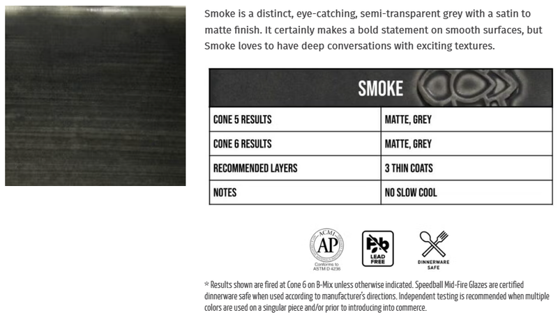 Speedball Mid-Fire Glaze 473ml - Smoke