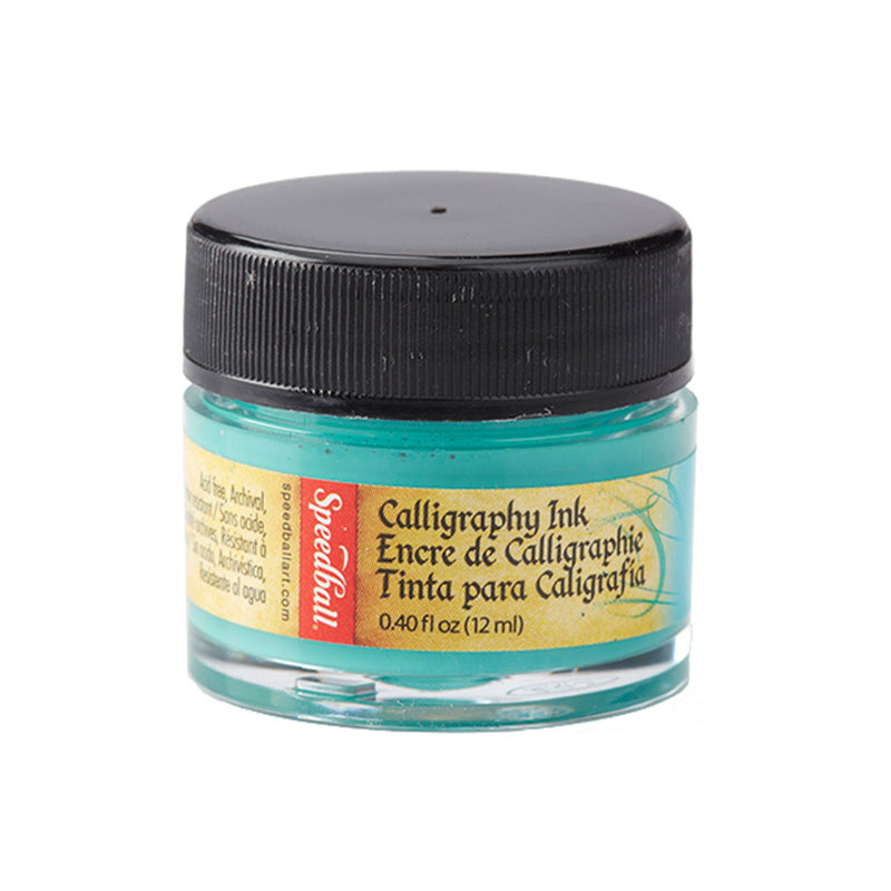 Speedball Calligraphy Acrylic Dip Ink 12ml - Teal Green