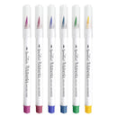 Six Speedfin Ultra Fine brush pens in different colors, arranged vertically on a plain white background.