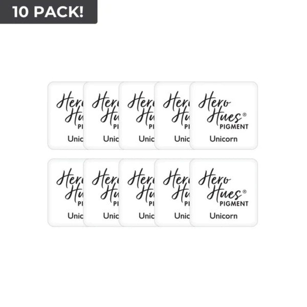 Hero Hues Pigment Unicorn packaging with '10 Pack!' label on a white background