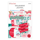 Packaging of Spellbinders die-cut sentiments with Christmas-themed phrases and graphics.