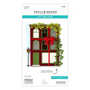 Spellbinders Cards Cutting Dies package featuring a Christmas house illustration with green ivy, a red bow, and a green door on a white background.