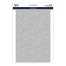 Spellbinders Stencil sheet 571N-1234, featuring a light gray floral and leaf pattern on a white backing card with blue header details.
