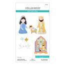 Spellbinders by Bibi Cameron 'Nativity Blessings' cutting dies package, featuring illustrated figures and a nativity scene on a white background.