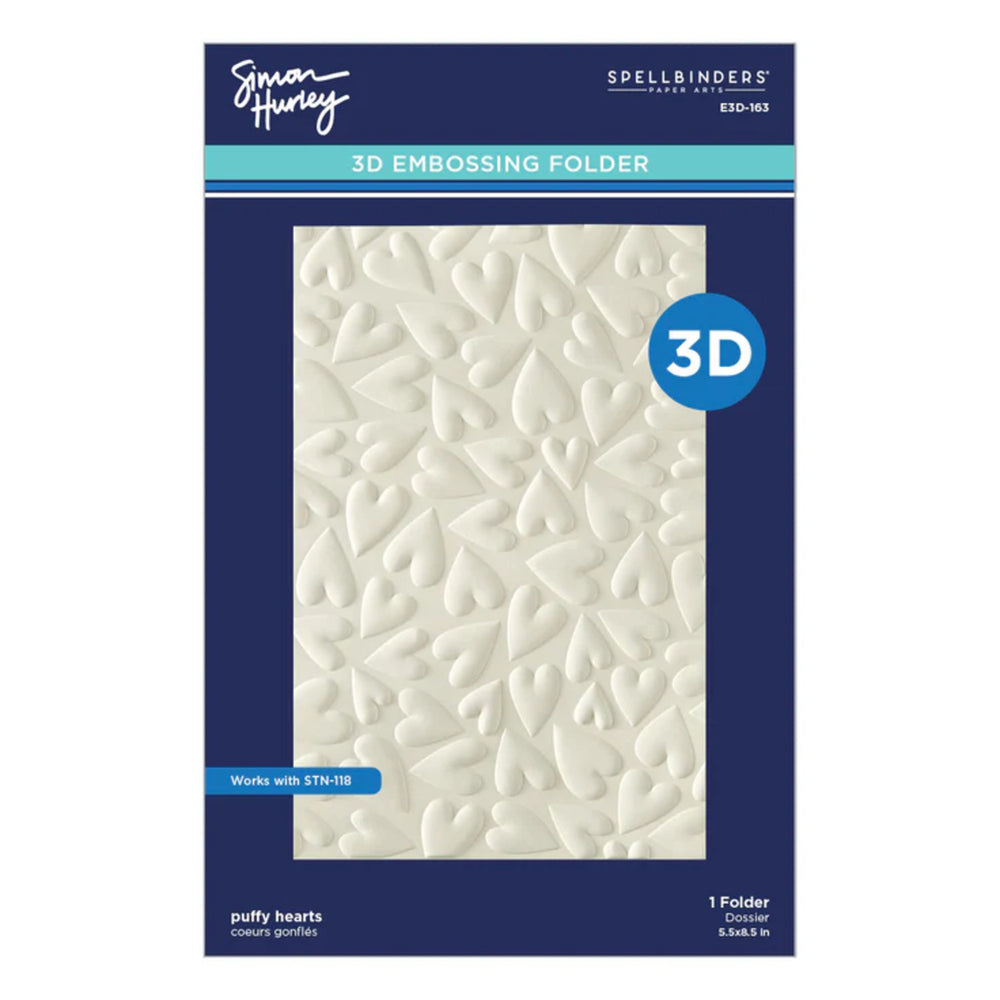 Spellbinders 3 Spellbinders Puffy Hearts 3D Embossing Folder | CraftOnline