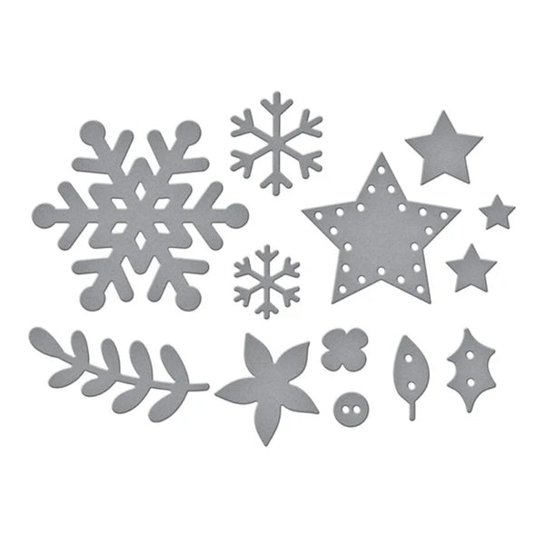 Spellbinders 3D Felt D‚àö¬©cor Embellishments Etched Dies by Sandi MacIver - Winter & Christmas
