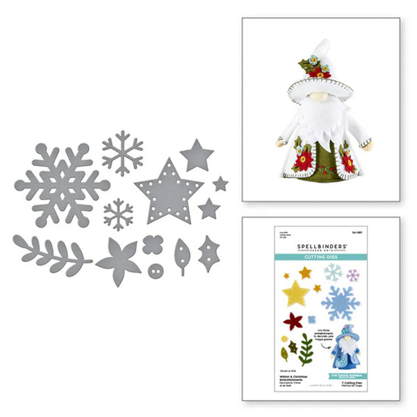 Spellbinders 3D Felt D‚àö¬©cor Embellishments Etched Dies by Sandi MacIver - Winter & Christmas