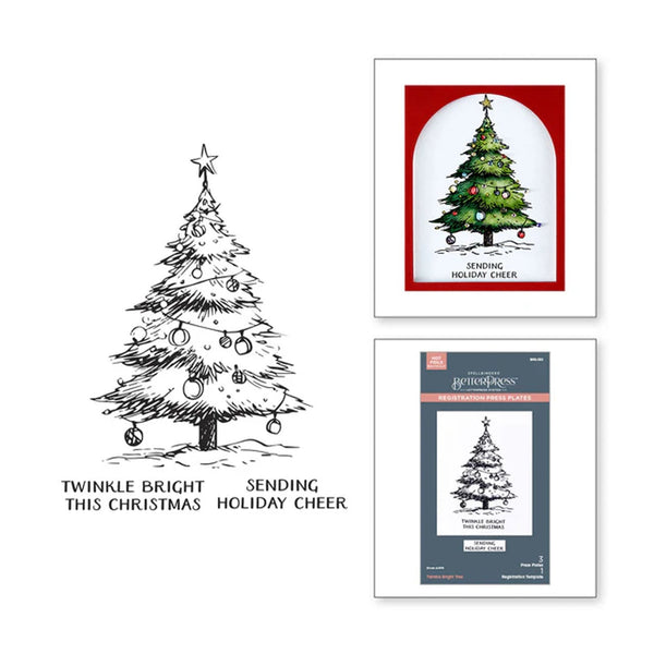 Spellbinders BetterPress Plates - Twinkle Bright Tree Registration