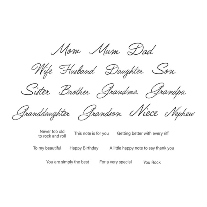 Spellbinders Bibi's Musical Notes Clear Stamp Set By Bibi Cameron - Family Musical Mix Greetings