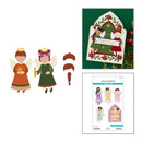 Christmas angel craft kit components and packaging shown on a white background, including flat angel cutouts, a decorated angel card, and a package sheet labeled Spellbound Christmas Arts.