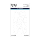 Spellbinders by Tim Holtz 'bad to the bone' 10 cutting dies on a white card with product details and brand logo.