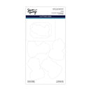 Spellbindery by Susan Hurley cutting dies sheet, featuring seven die-cut shapes for named nights tea time treats, cookies, and cupcakes, shown on a white background.