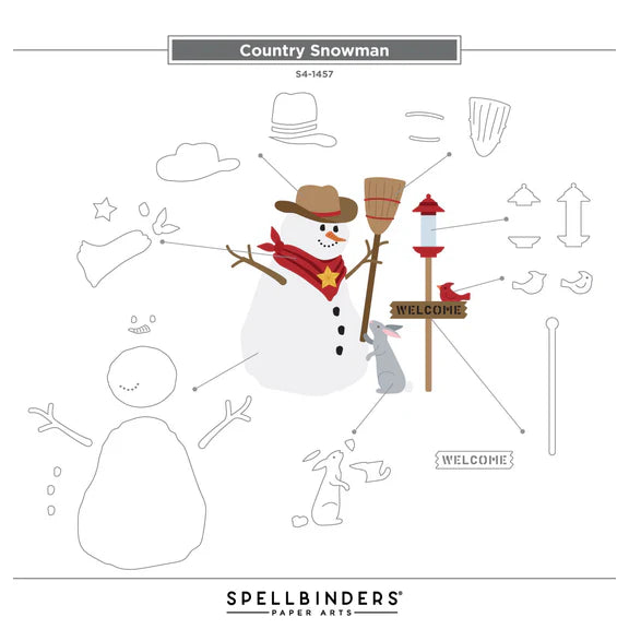 Spellbinders Country Christmas Die Set - Country Snowman