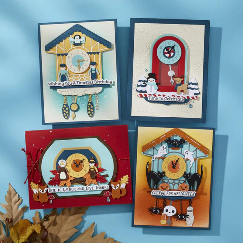 Spellbinders Cuckoo Cottage Die Bundle - Complete Seasonal Clock Set