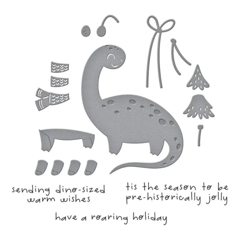 Spellbinders Independent Exclusive Clear Stamp & Die Set - Dino-Sized Holiday