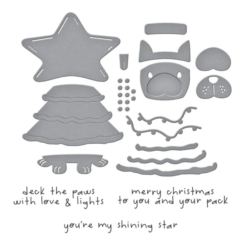 Spellbinders Merry Mischief Clear Stamp & Die Set - Deck the Paws