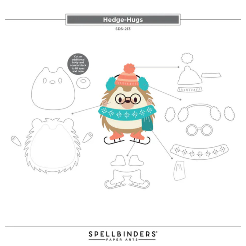 Spellbinders Merry Mischief Clear Stamp & Die Set - Hedge-Hugs
