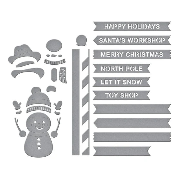 Spellbinders North Pole Friends Die Set - North Pole Sentiments