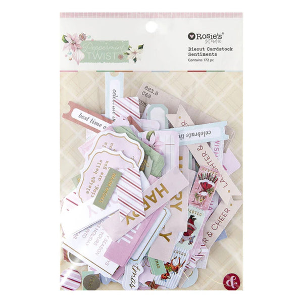 Spellbinders Peppermint Twist Cardstock Diecut Ephemera Sentiments from Rosie's Studio