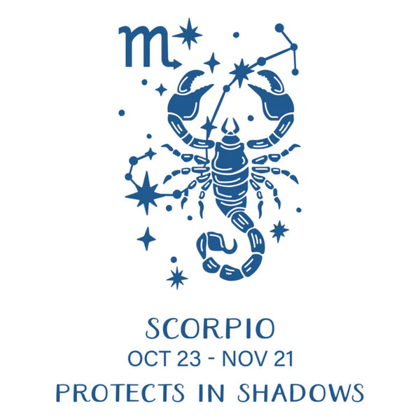Blue Scorpio zodiac sign with constellation on a white background
