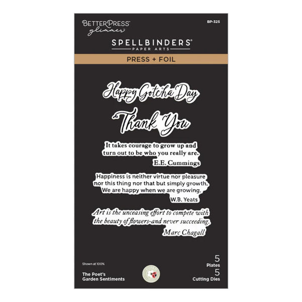 Spellbinders Press + Foil Plate & Die Set by Susan Tierney-Cockburn - The Poet’s Garden Sentiments