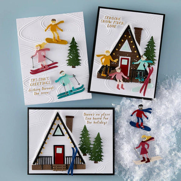 Spellbinders Ski-son‚Äôs Greetings Etched Dies by Simon Hurley - Hit the Slopes