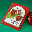 Card with strawberry design and text 'You're the berry best' on a green background